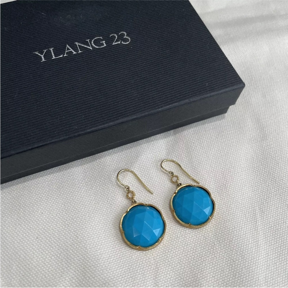 Irene Neuwirth Large Turquoise And Diamond Drop Earrings In 18k Gold